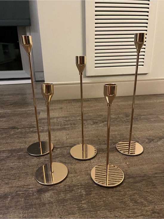 Other - Gold Metal Taper Candle Holders Set of 5